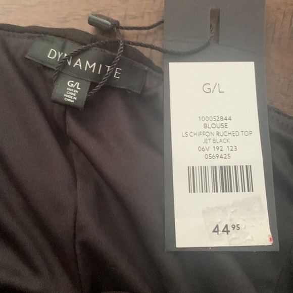 New black DYNAMITE blouse size large - Picture 6 of 8